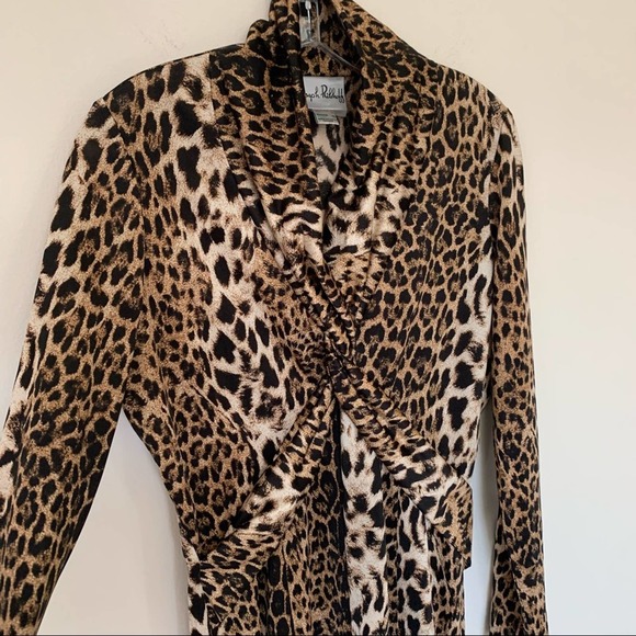 Joseph Ribkoff Leopard Print Cocktail Dress Sz 10 - Picture 2 of 12